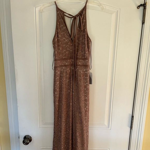 Nordstrom brown lace and sequin gown! - Picture 3 of 6